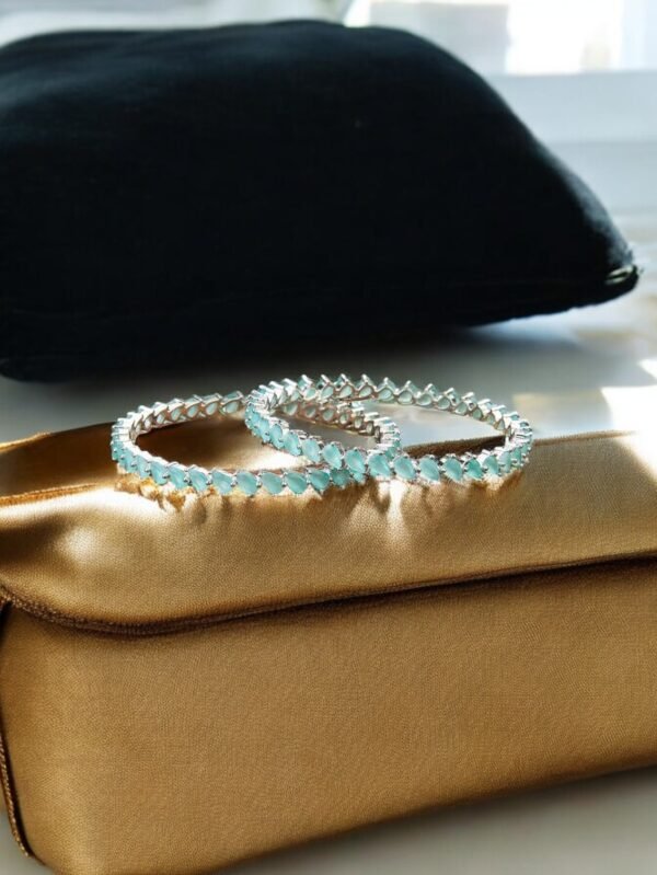 Cubic Zirconia Classic Bangles With Rhodium Plating - 2/8
