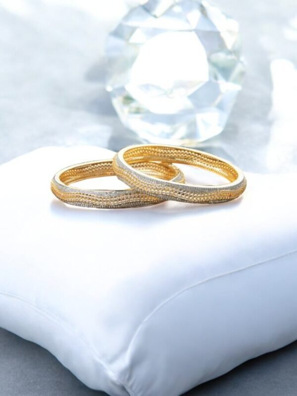 Cz Classic Bangles With 2 Tone Plating - 2/4