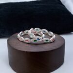 Cz Classic Bangles With Rhodium Plating