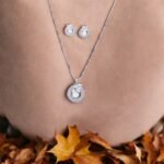 Cz Moti Pendant Set With Rhodium Plating