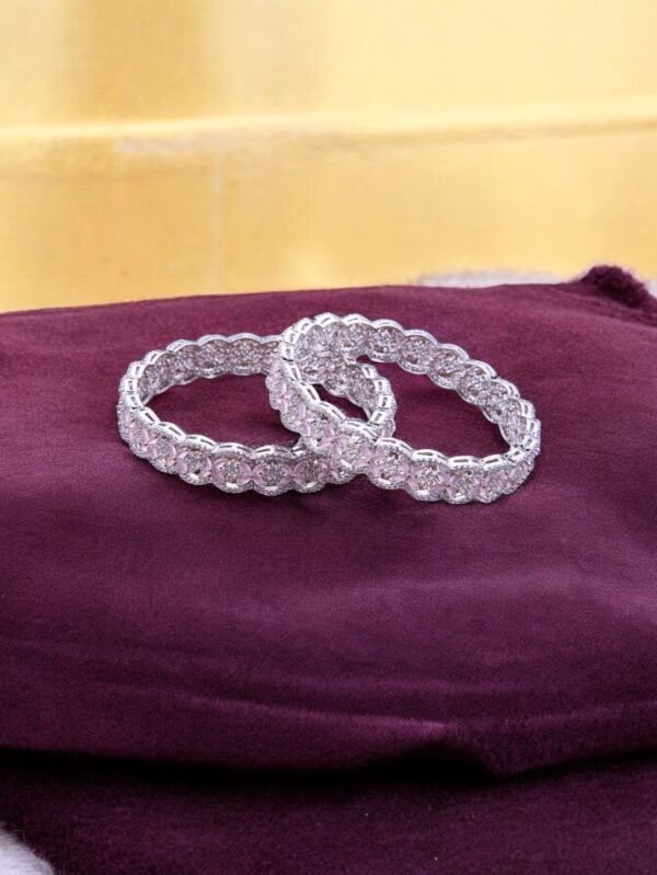 Cz Classic Bangles With Rhodium Plating - 2/8