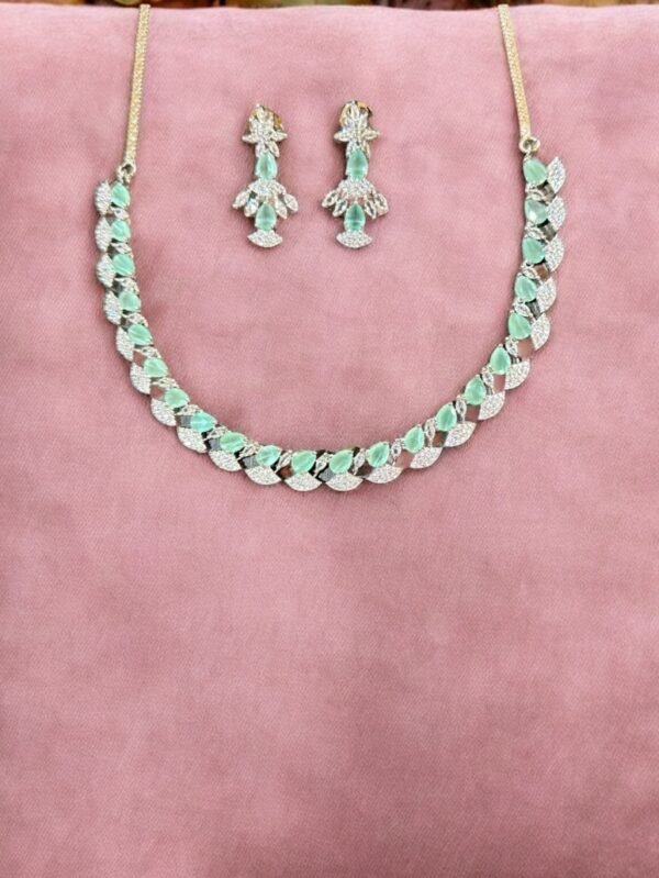 Cz Classic Necklace With Rhodium Plating - Mint