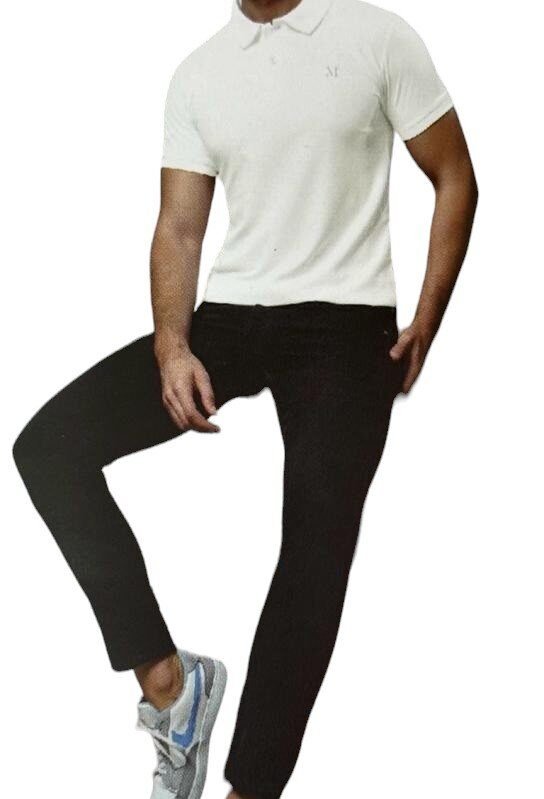 Men's Luxe Dri-Fit Polo Neck White T-Shirt in Honey Comb Fabric - 38