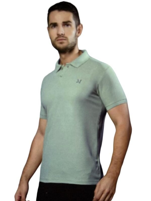 Men's Luxe Dri-Fit Polo Neck Seafoam T-Shirt in Honey Comb Fabric - 44