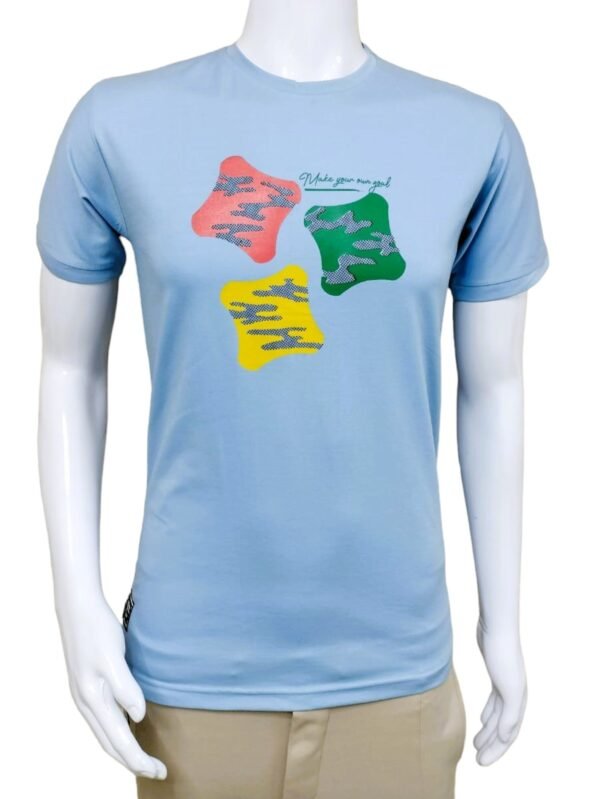 Light Blue Men's Casual T-Shirt - XL
