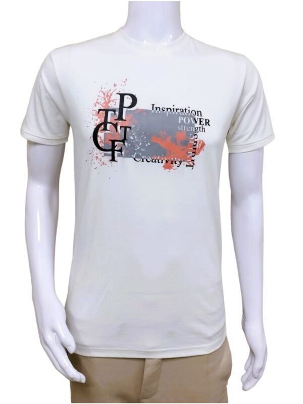 White Men's Casual T-Shirt - XL