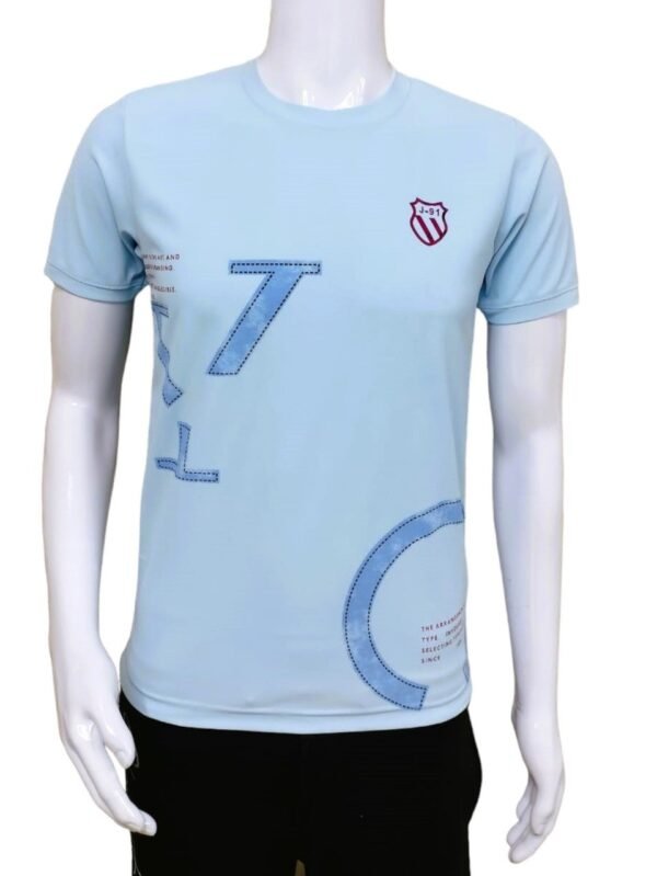 Folk Club Half Sleeves T-Shirt in Light Blue - Image 2