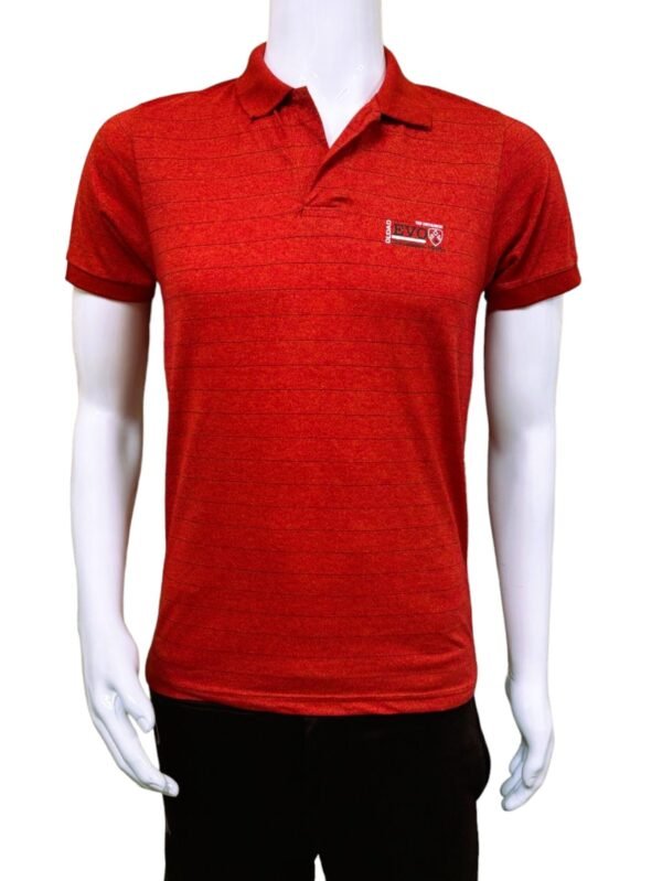 Red Men's Collar T-Shirt - Medium