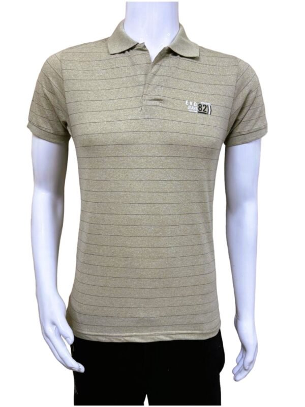 Tan Men's Collar T-Shirt - Medium