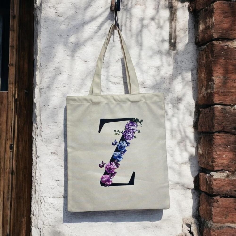 Floral Tote Bag with Matching Pouch (Z) - Image 2