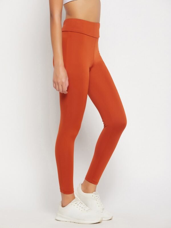 Snug Fit High-Rise Active Tights in Orange - Image 3