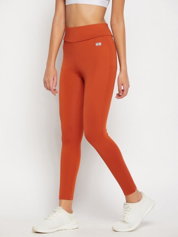 Snug Fit High-Rise Active Tights in Orange - Image 4