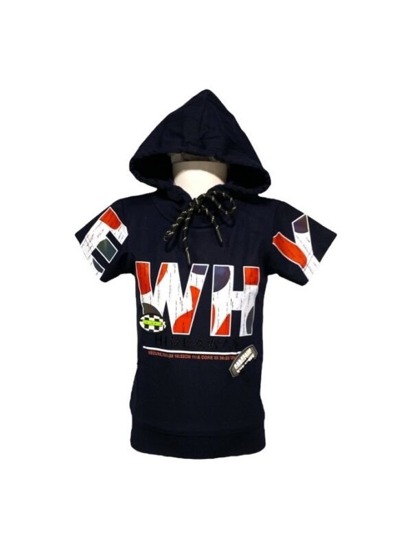 Boys T-Shirt with a hoodie in Navy - 22
