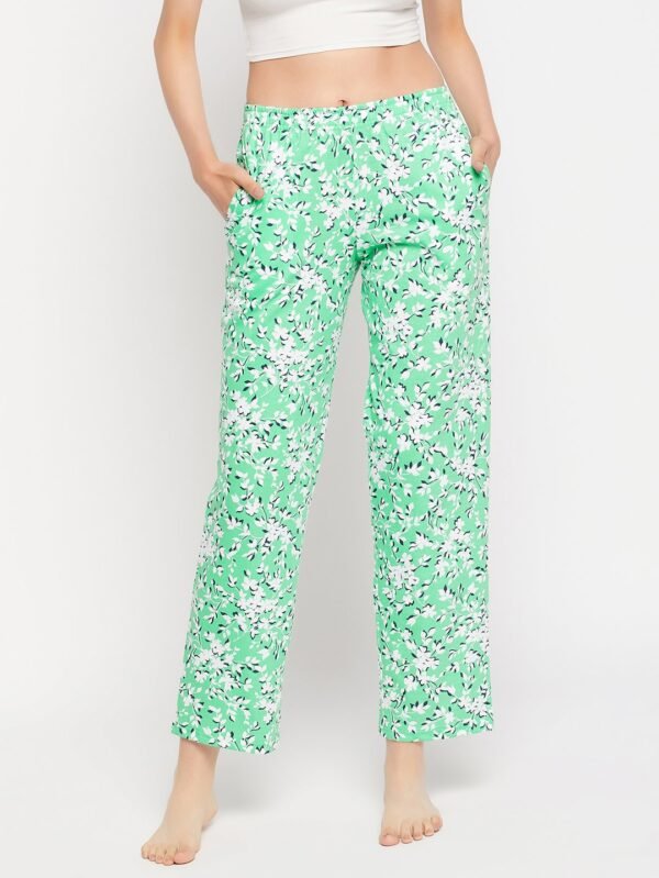 Pretty Florals Pyjama in Seafoam Green - 100% Cotton - Image 3