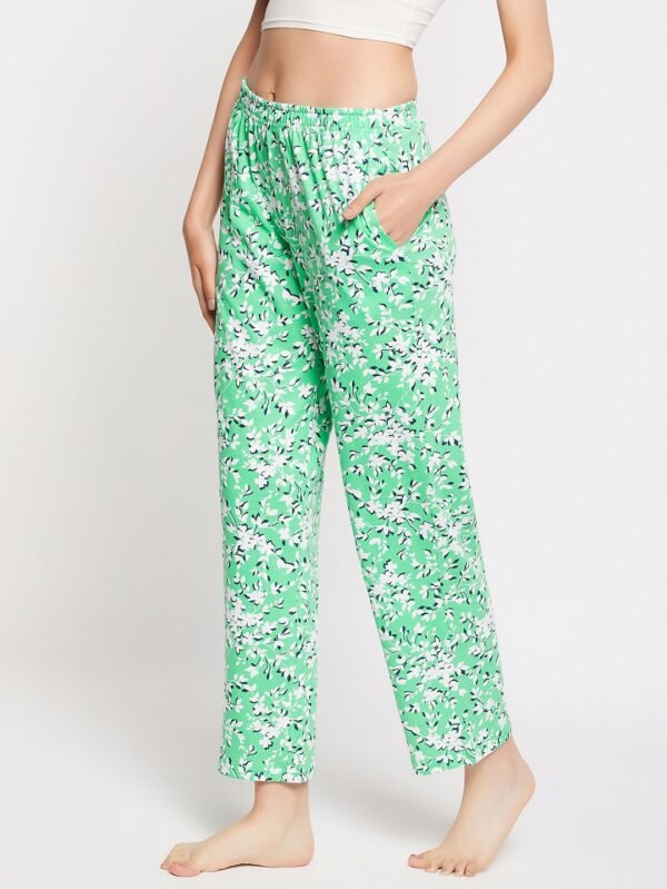 Pretty Florals Pyjama in Seafoam Green - 100% Cotton - Image 4