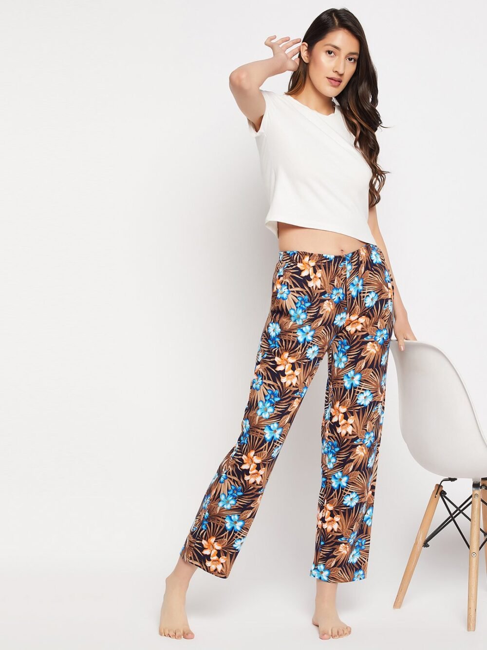 Pretty Florals Pyjama in Navy - 100% Cotton