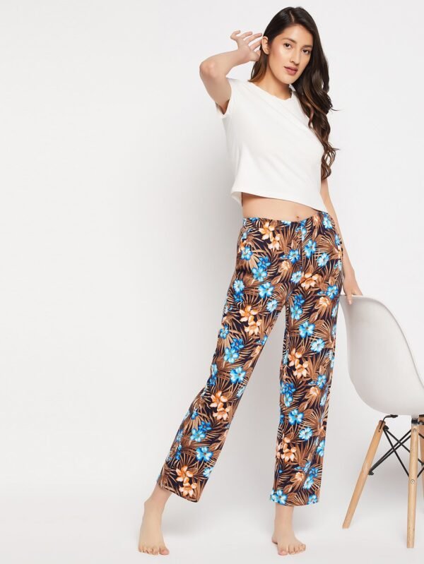 Pretty Florals Pyjama in Navy - 100% Cotton - X-Large