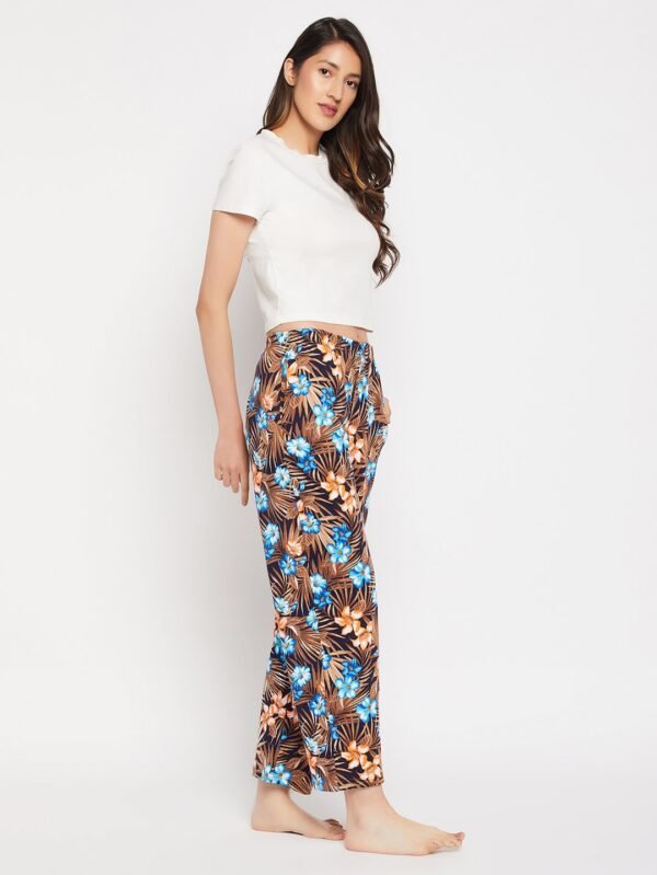 Pretty Florals Pyjama in Navy - 100% Cotton - Image 2