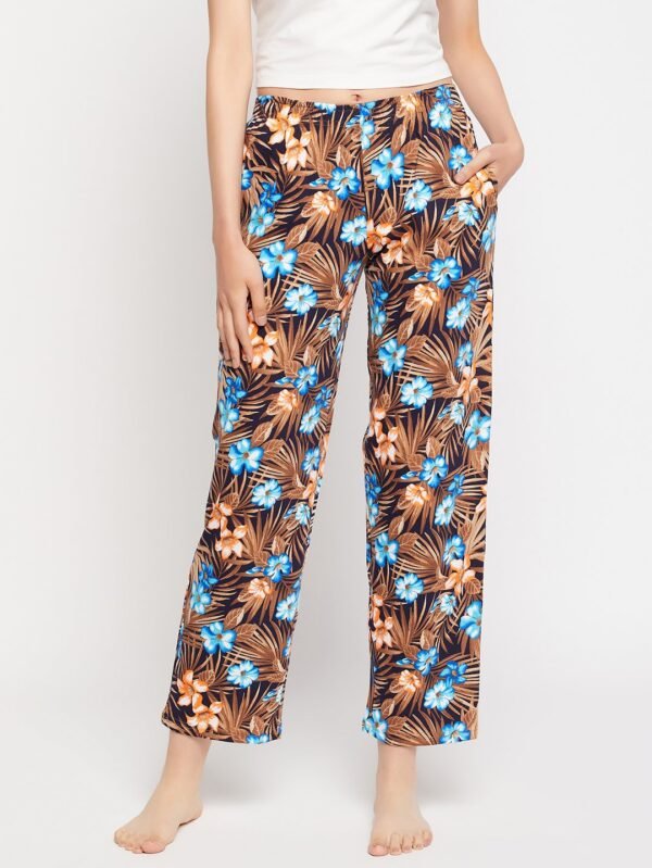 Pretty Florals Pyjama in Navy - 100% Cotton - Image 3