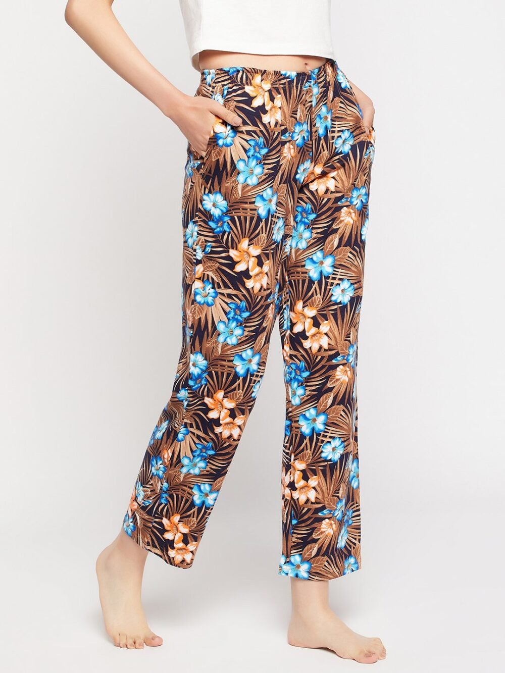 Pretty Florals Pyjama in Navy - 100% Cotton - Image 5