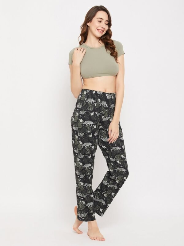 Animal Print Pyjama in Black - 100% Cotton - X-Large