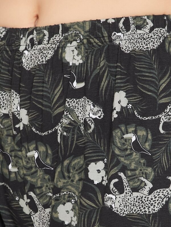 Animal Print Pyjama in Black - 100% Cotton - Image 7