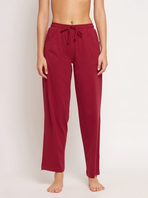 Leo Print Button Down Shirt & Pyjama Set in Maroon - 100% Cotton - Image 9