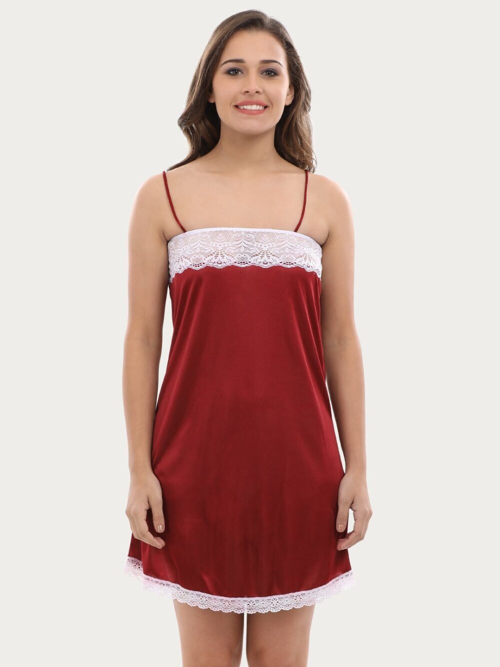 Nightslip In Maroon - Satin - Image 2