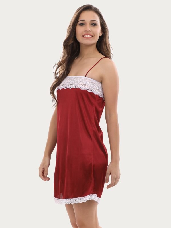 Nightslip In Maroon - Satin - Image 3