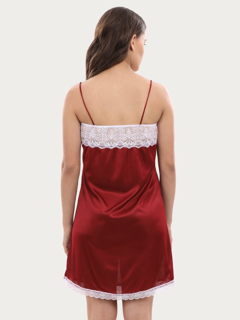 Nightslip In Maroon - Satin - Image 4