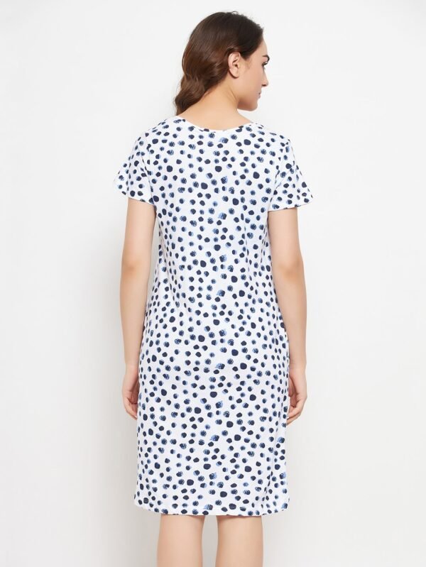 Print Me Pretty Short Night Dress in White - 100% Cotton - Image 6