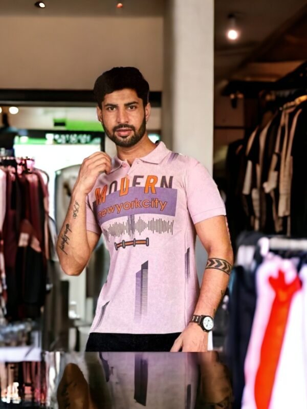 Men's Purple Polo T-Shirt made with Twill Lycra - 38