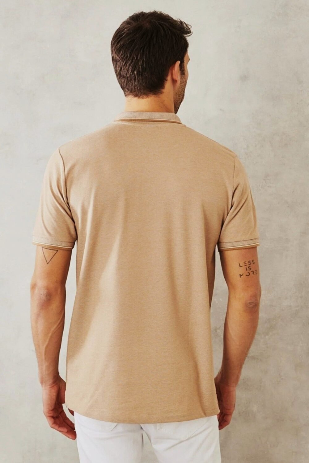 Men's Cotton Polo T-Shirt In Brown Color - Image 3