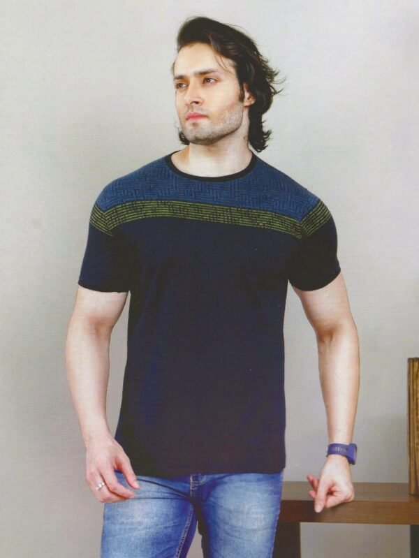 Men's Round Neck Blue T-Shirt made with Premium Cotton - 40