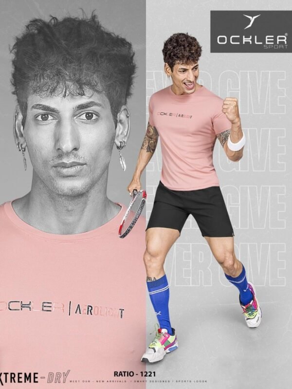 Men's Dry Fit Pink T-Shirt - 2XL