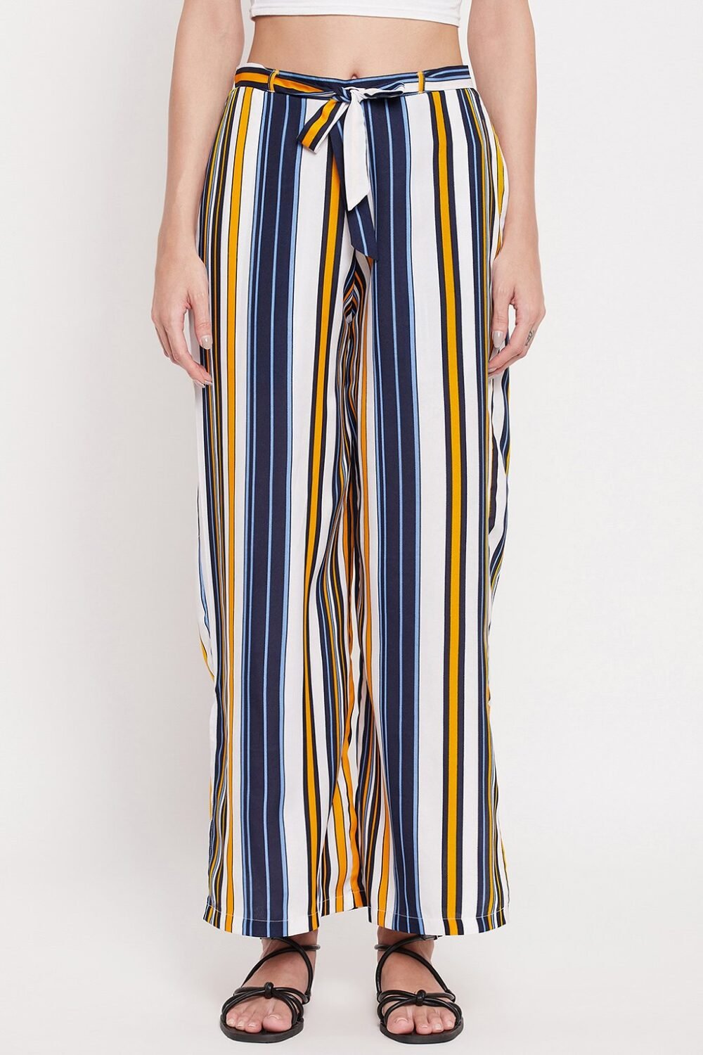 Striped Wide Leg Pants in Muticolour - Image 2