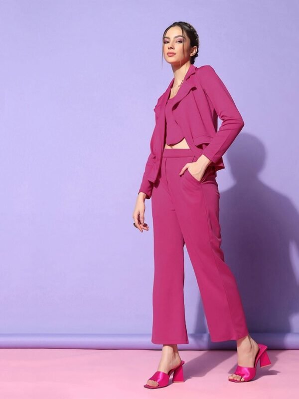 Fuchsia Pink Blazer Style Co-ord Set - Image 4