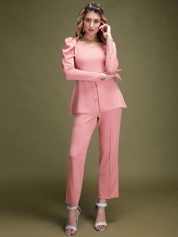 Women Pink Solid Co-ords Set - Image 5