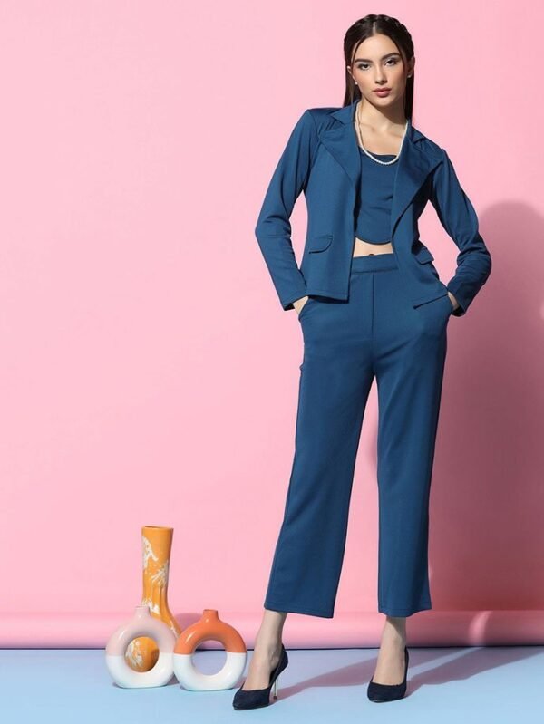 Teal Blazer Style Co-ord Set - Large
