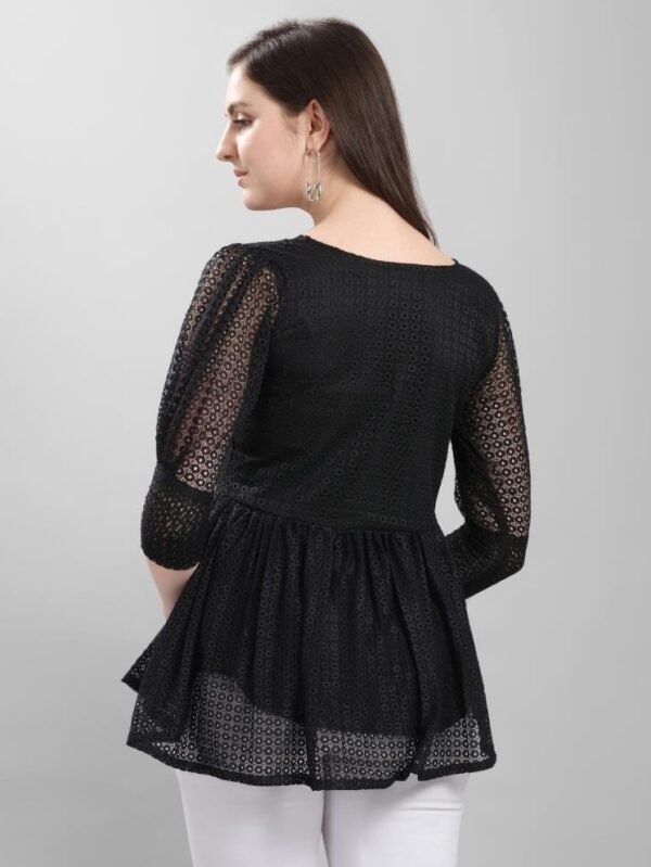 Peppy Black Coloured Net Russell Net Partywear Top - Image 4