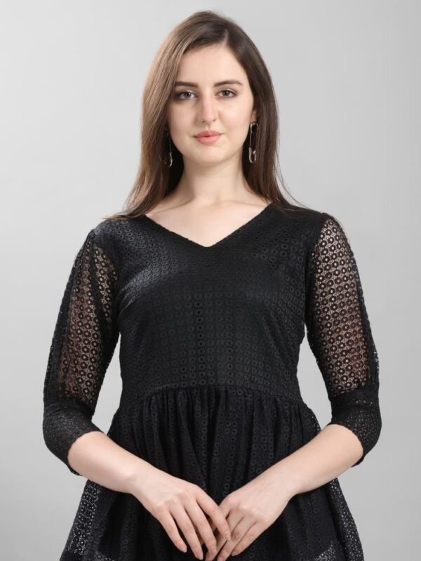 Peppy Black Coloured Net Russell Net Partywear Top - Image 5