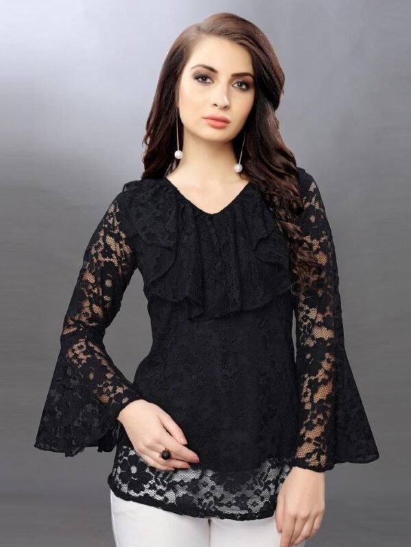 Enriching Black Coloured Net Russell Net Tops