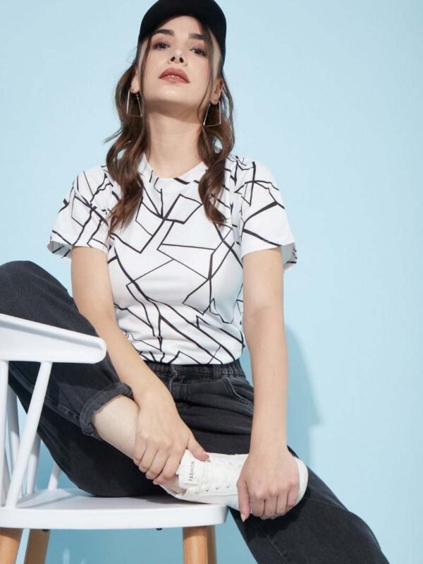 White Printed Top - Image 2