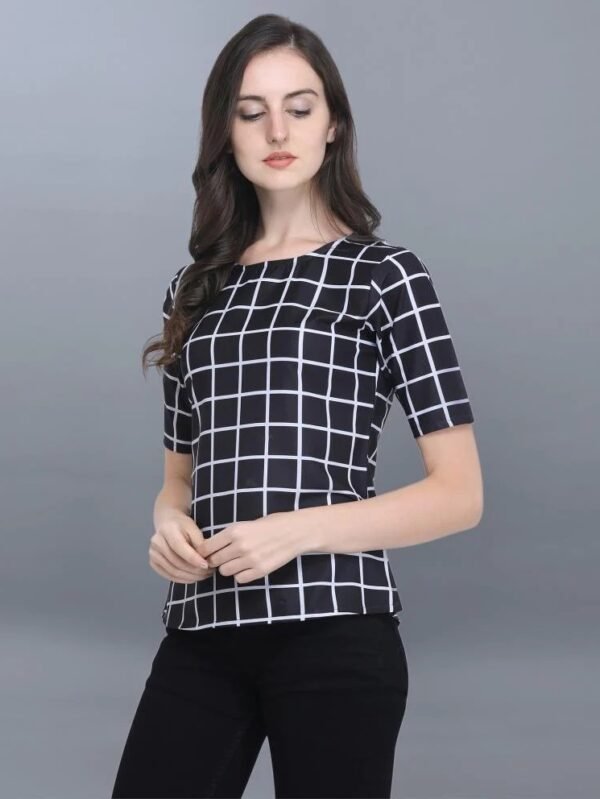 Attractive Black Colored Printed Crepe Top - Image 3