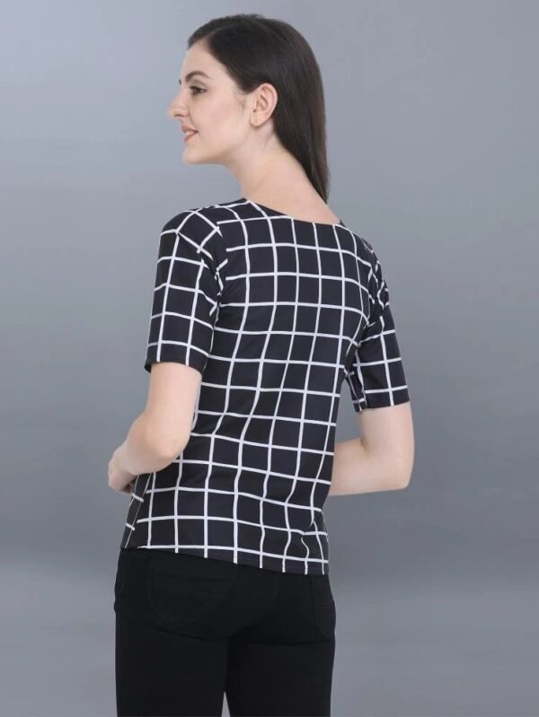 Attractive Black Colored Printed Crepe Top - Image 4