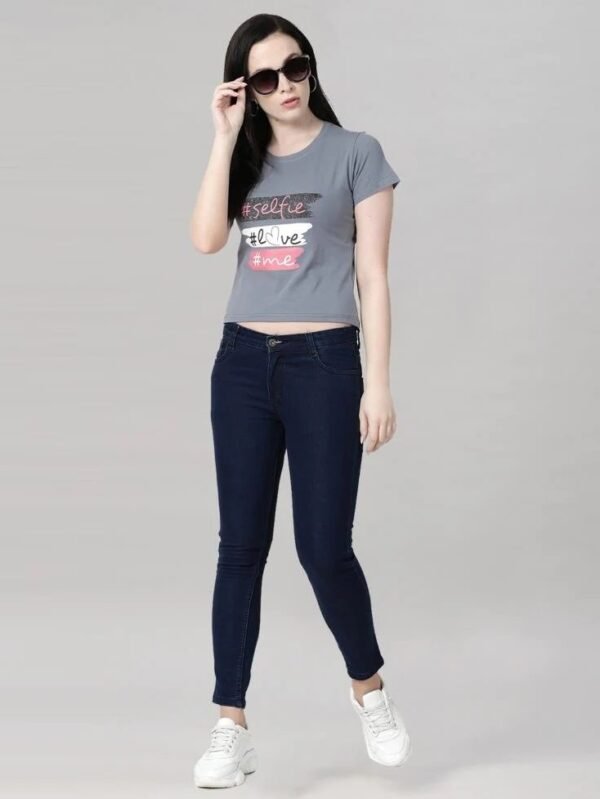 Grey Colored Cotton Blend Printed Top - Image 5