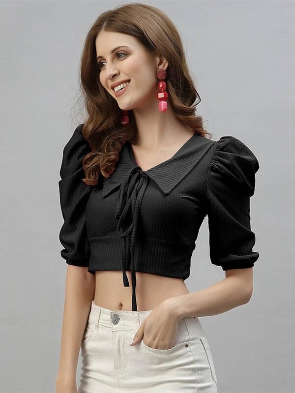 Black Drawstring Top - Image 3