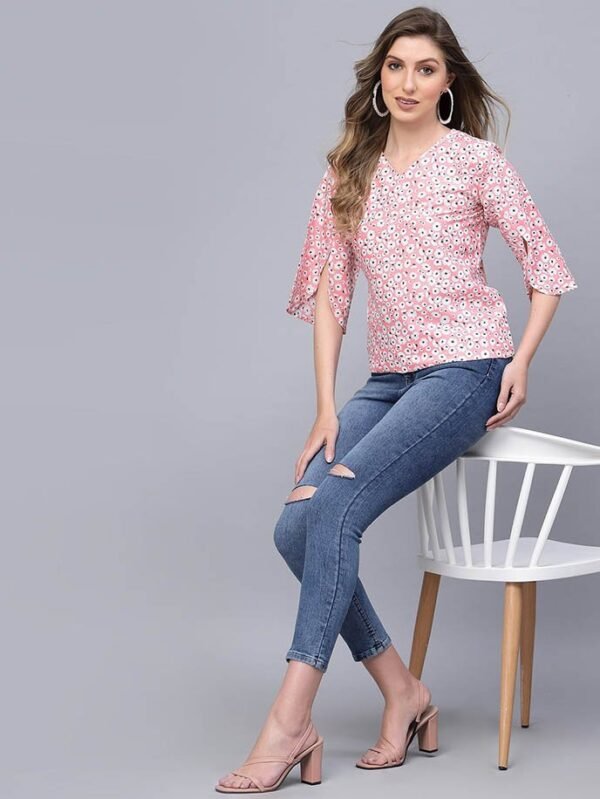 Light Pink Petal Sleeve Top - Image 2