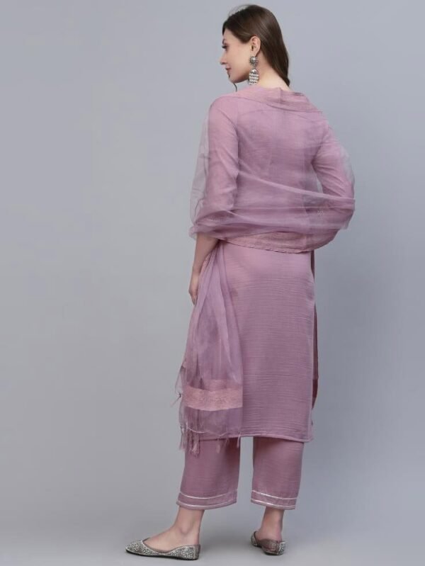 Lavender Kurti With Pant And Dupatta - Image 5