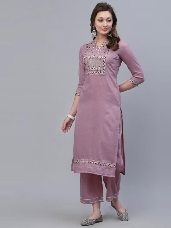 Lavender Kurti With Pant And Dupatta - Image 6